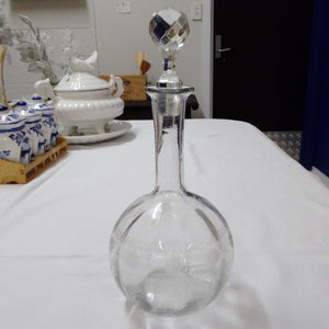 Antique French etched wine decanter at French Originals NZ