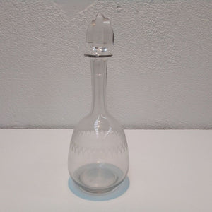 Style 4. French antique etched wine decanter at French Originals NZ