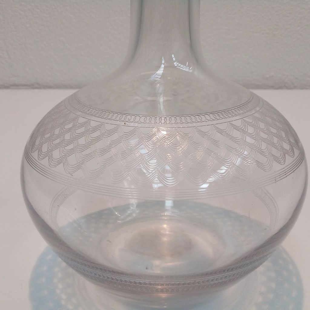 Antique french etched wine decanter at French Originals NZ