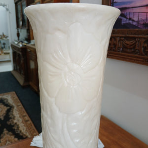 Flower carving on French Alabaster lamp at French Originals NZ