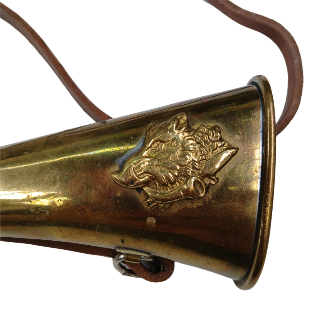 French brass vintage hunters horn boar head at French Originals NZ