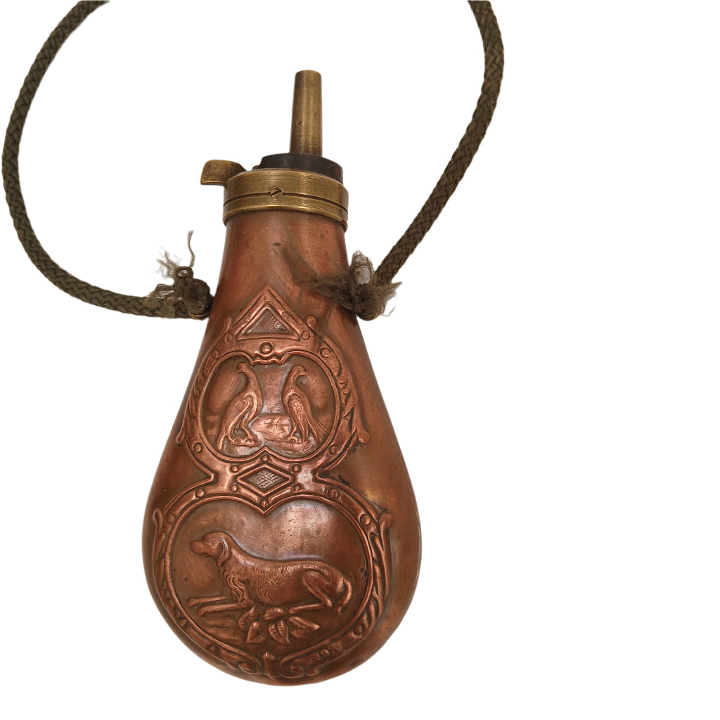 French antique hunting powder flask at French Originals NZ