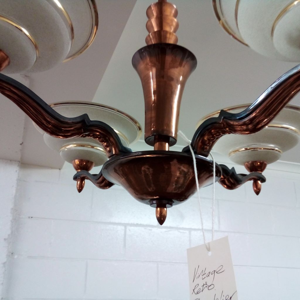 Copper coloured French art deco light fitting at French Originals NZ