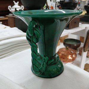 Vintage French Vallauris ceramic green vase at French Originals NZ