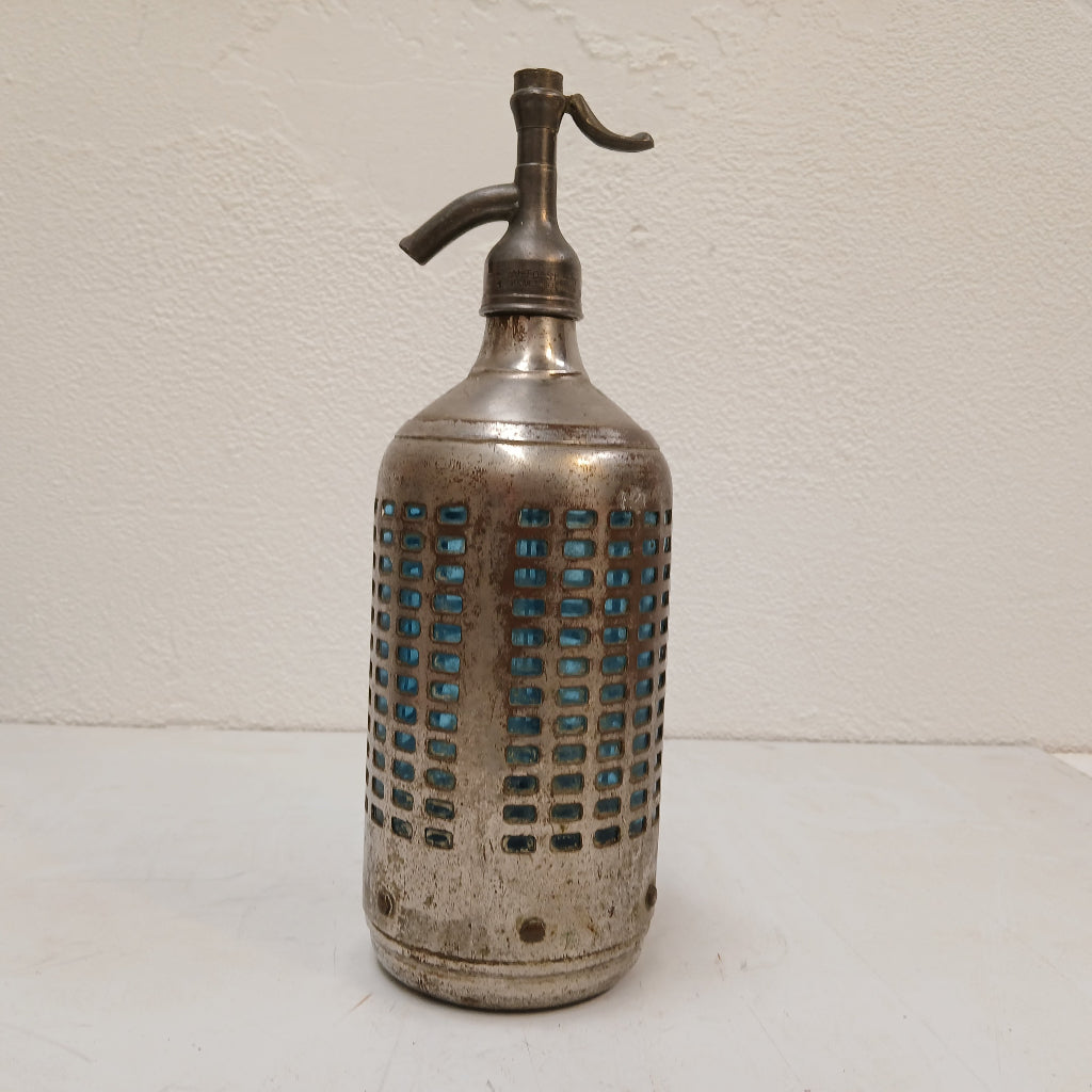 French antique blue glass soda siphon at French Originals NZ