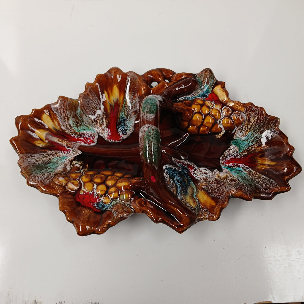 Vallauris ceramic grape and vine serving platter at French Originals NZ