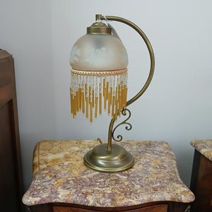 Gass beaded French antique table lamp at French Originals NZ