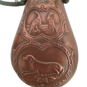 Copper powder flask hunting scene at French Originals NZ