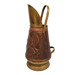 French brass and copper coal scuttle at French Originals NZ