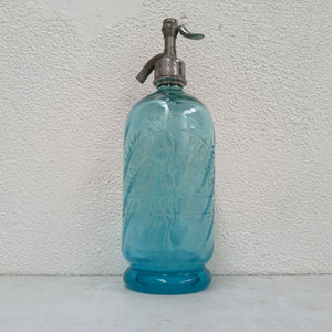 French antique blue Uranium glass soda siphon at French Originals NZ