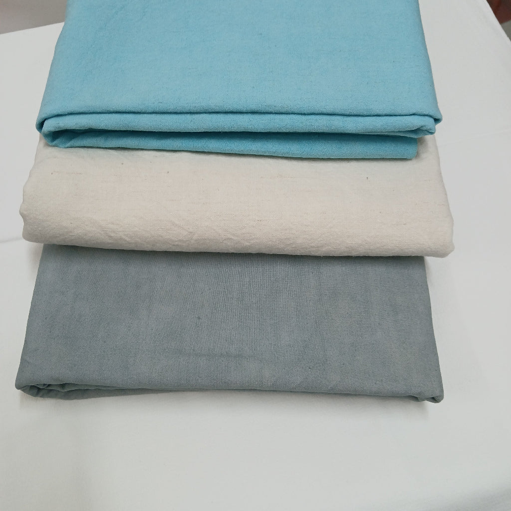 Aqua sage and natural colour French Linen tablecloths at French Originals NZ