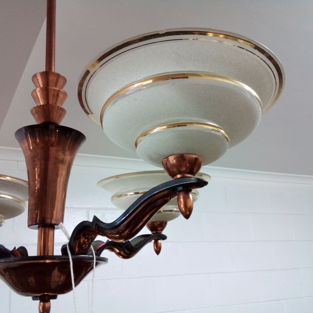 French art deco saucer light shade at French Originals NZ