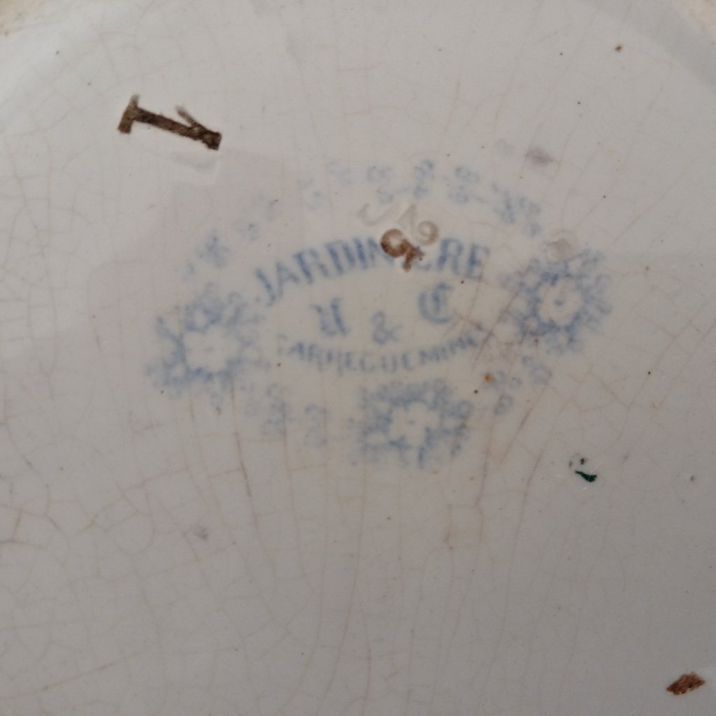 Sarreguemines Jardiniere ceramic mark at French Originals NZ