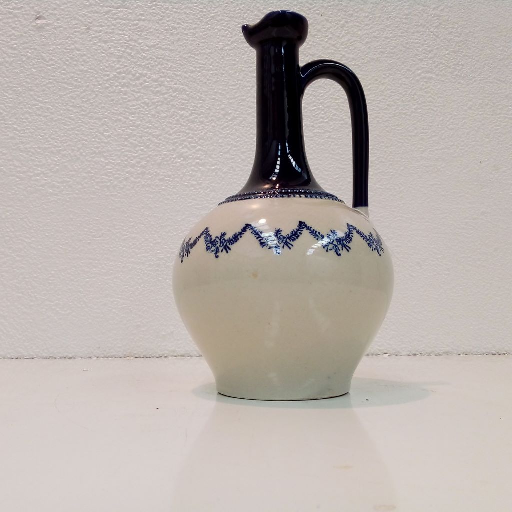 Style A French antique St Uze ceramic blue jug at French Originals NZ