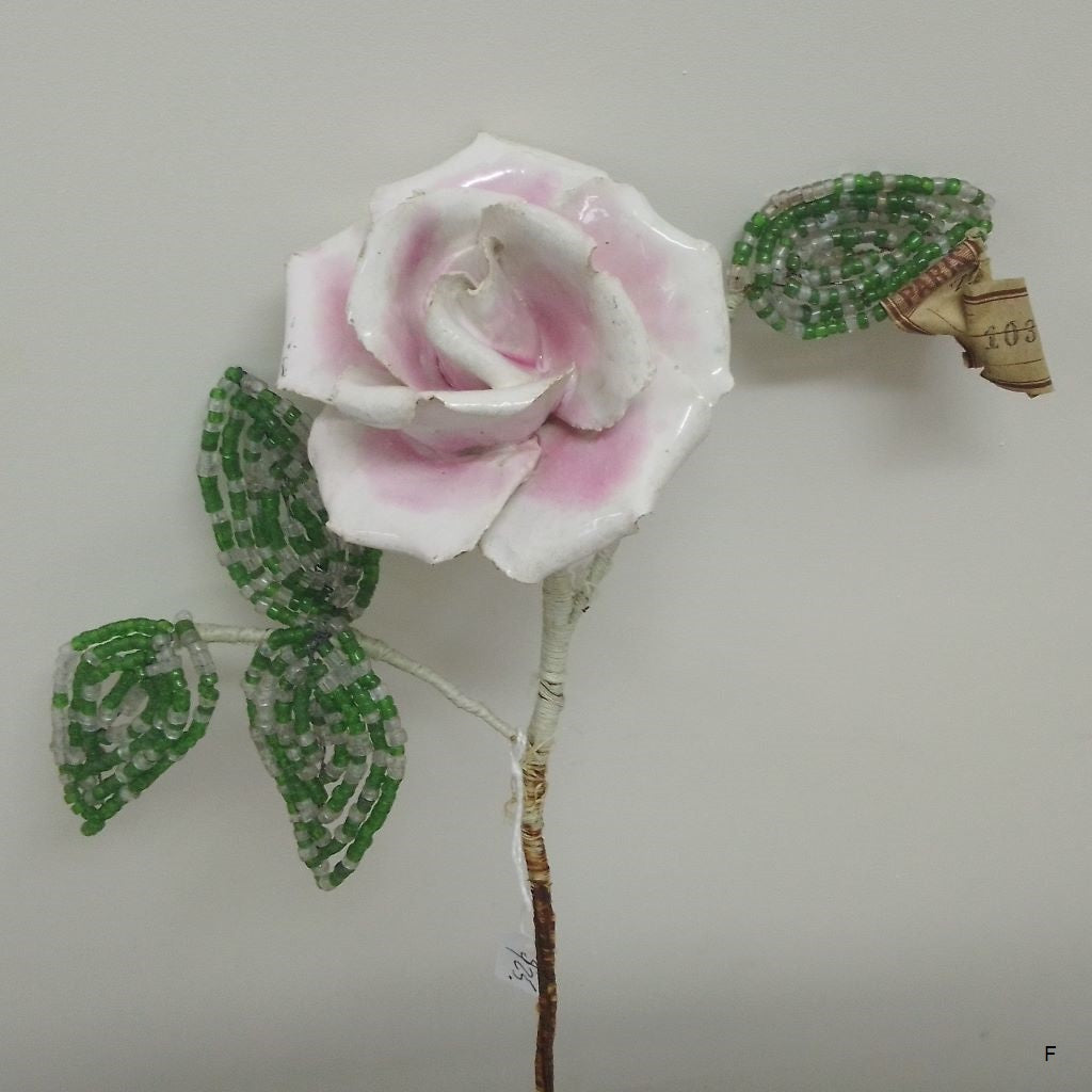 French Vintage ceramic rose soft pink colour with original Paris label still on it from FrenchOriginalsNZ